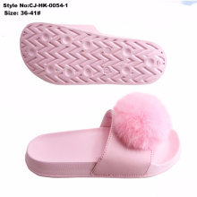Superstarer Fashion Ladies Fur Slippers with Colorful Fur Upper Pink Slippers Slide Sandals